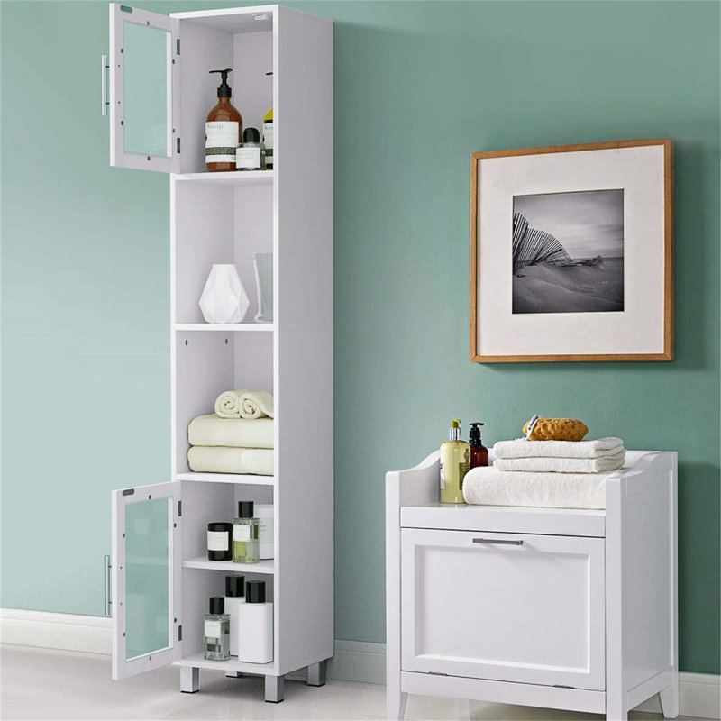 Aaleeyah Linen Cabinet, White