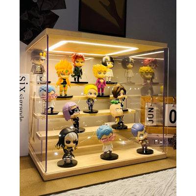 5 Tier Display Box Stand Assembly Dustproof Protection Showcase,With Light