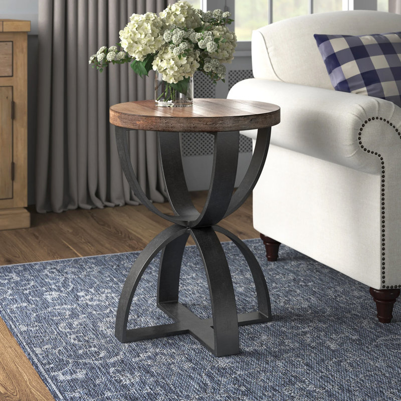 Alayah Solid Wood Top End Table