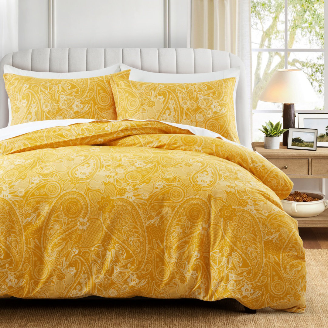 Dailynap Yellow Floral Fresh Pattern Bedding Set | Wayfair