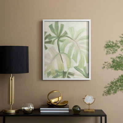 «Intertwined Palms I», reproduction encadrée - bois massif