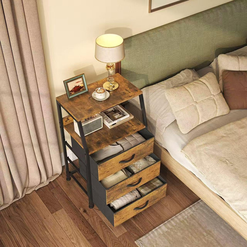 40 cm W Chest of 3 Drawers, Rustic Brown