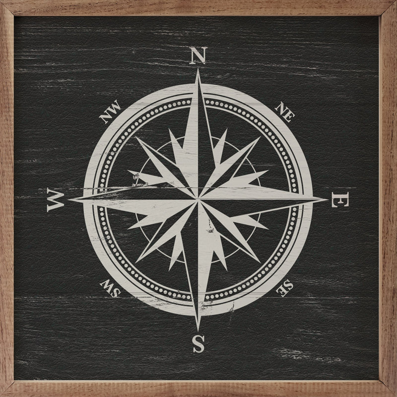 Compass Black, 8" H x 8" W