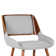 Almar Mid-Century Upholstered Dining Chair in Walnut Finish with Open Lower Back