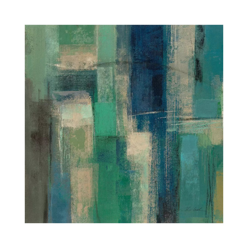 «Emerald Fields I» par Silvia Vassileva - reproduction d'art, Aucun mat, H 18 po x l 18 po x 1,5 po, Toile tendue