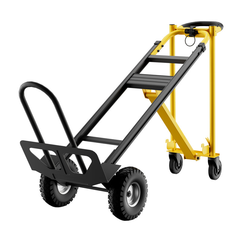 Diable pliable et chariot 3 en 1 robuste, Jaune