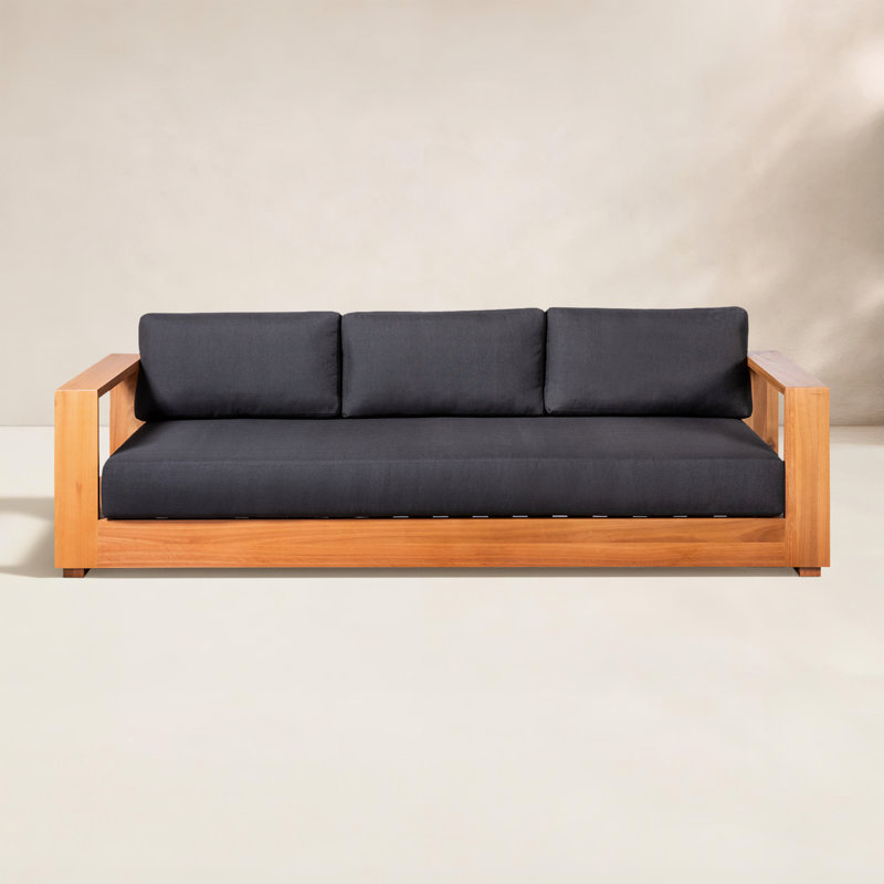 Leon 86.6" Wide Eucalyptus Patio Sofa