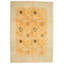 Tapis unique en laine nouée à la main Ushak brun clair 9 pi 10 po x 14 pi 1 po New Age