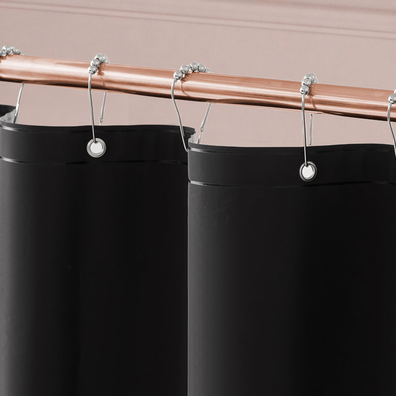 Rideau de douche Juicot Couture, doublure et crochets PEVA, Rose clair