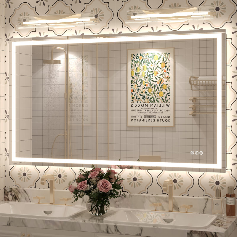 Miroir de salle de bain Molly Framelss, 48 po x 28 po, Transparent