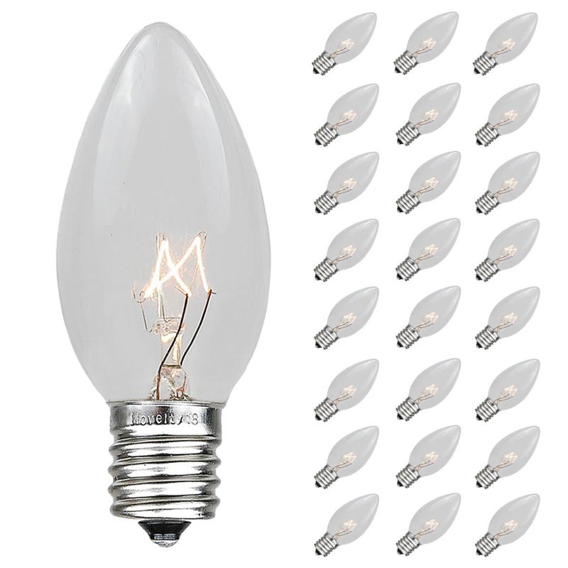 5 watts, ampoule incandescente, base e12/candélabre, H 3 po x l 1,25 po