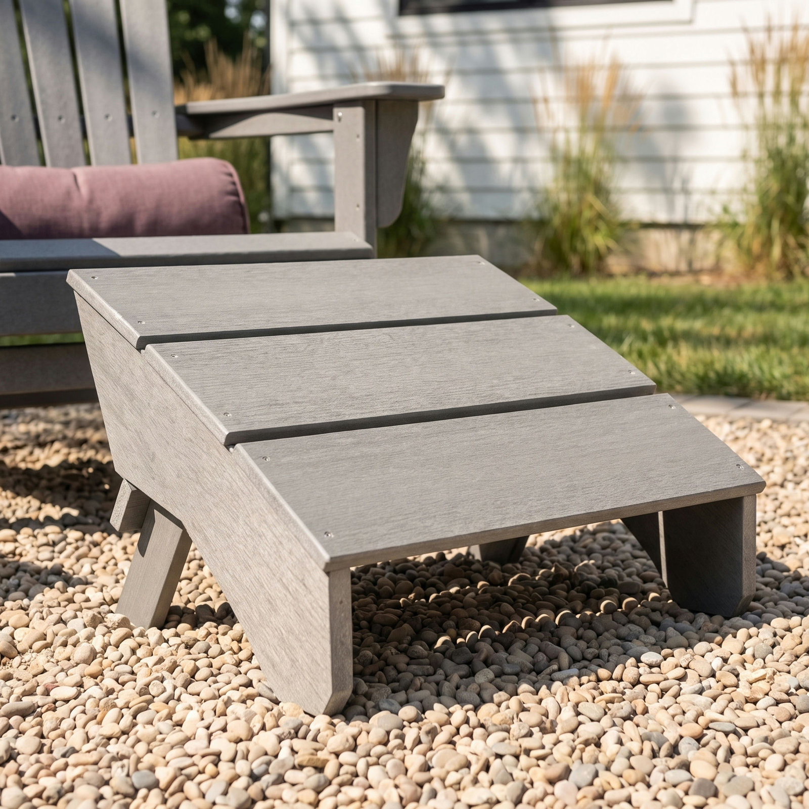 Byrnes Outdoor Ottoman, Coastal Teak