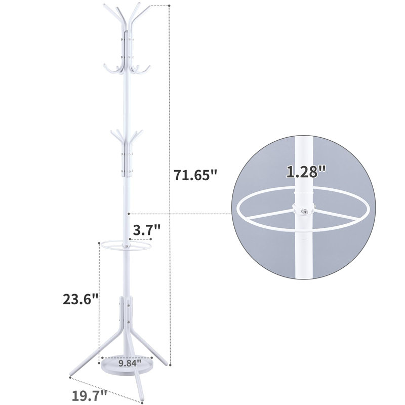 Freestanding 2-In-1 Coat Rack With Rain Cover, White