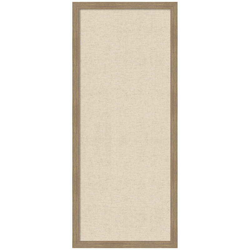 Babillard en tissu rustique en lin avec cadre neutre Kate et Laurel, H 44 po x l 20 po, Owl Brown Narrow