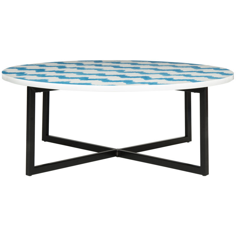 Table basse Abba, Bleu/blanc