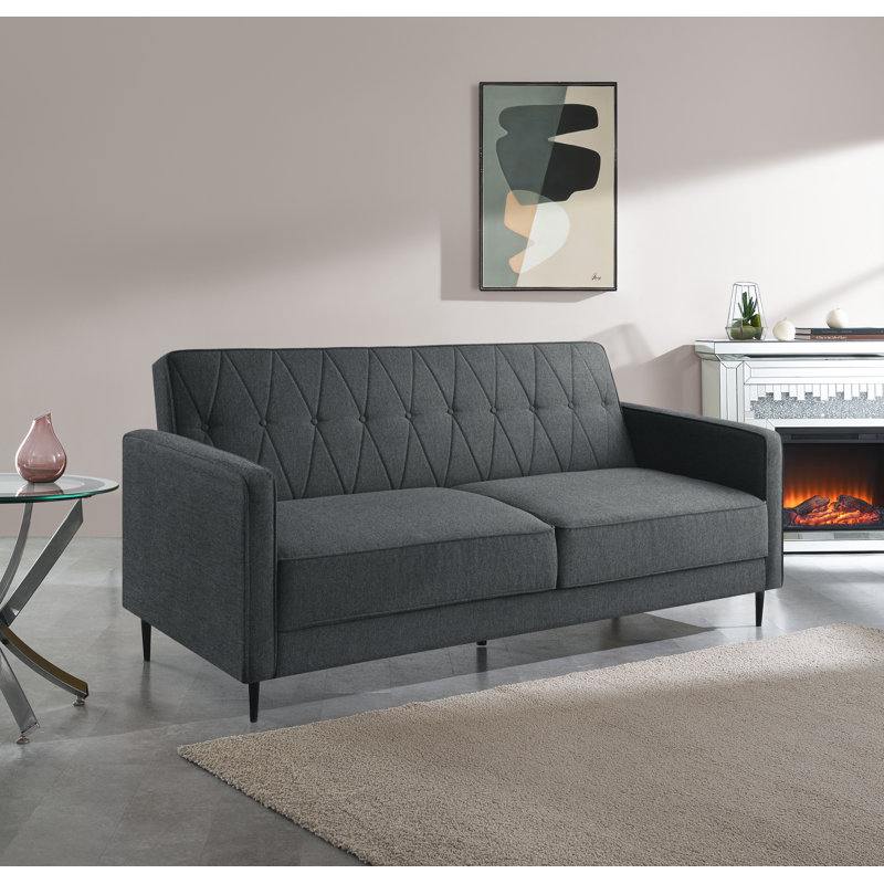 Aticus 3 Seater Sofa Bed, Dark Grey Chenille