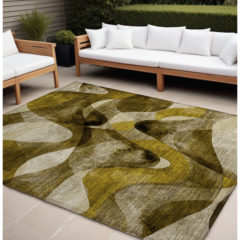 Tapis extérieur lavable antidérapant 8 pi x 10 pi café