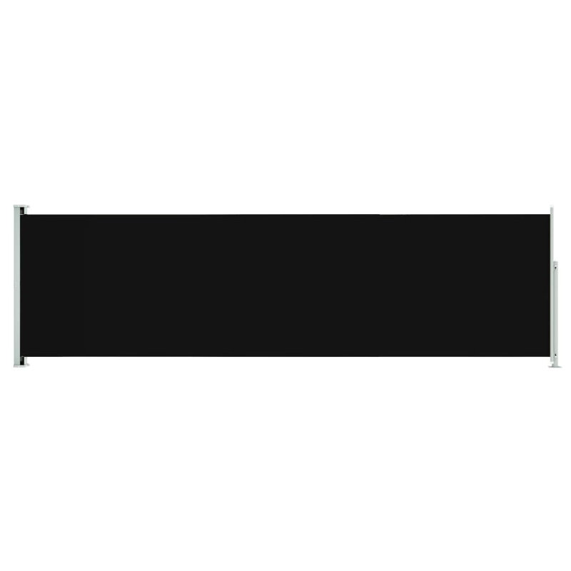Dakota Fields 600cm W x 180cm D Fabric Cover Retractable Side Awning, Black