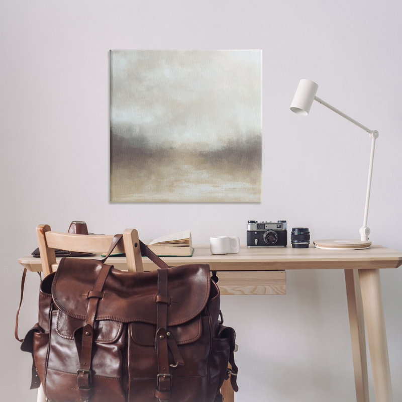 «Foggy Beige Landscape» par J: L Design, H 36 po x l 36 po