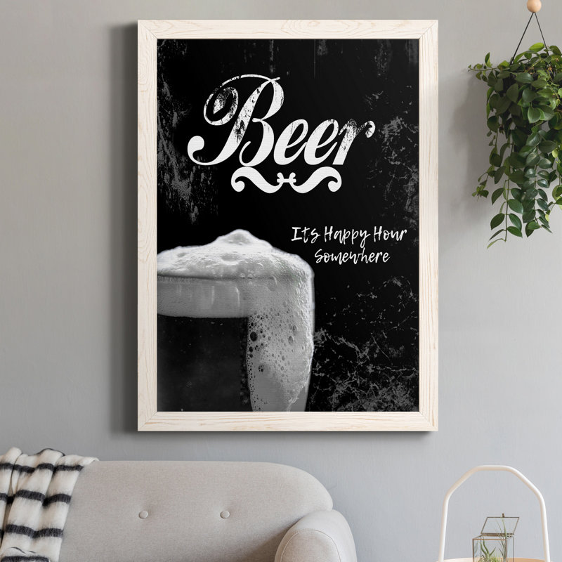 «Beer», impression sur toile tendue, Cadre blanc, H 20 po x l 17 po x P 1,5 po