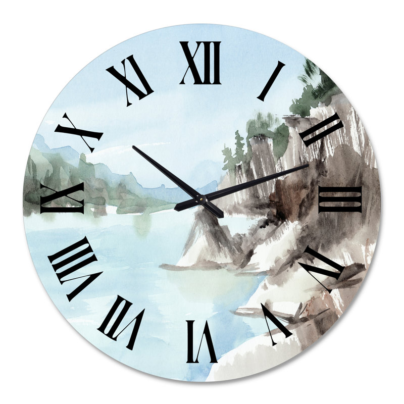 Rocks By The Blue Lake - Lake House Wall Clock, 29" H x 29" W x 1" D