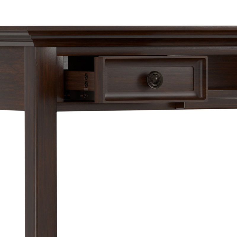 Carlane Solid Wood Transitional 54 Inch Wide Desk With 30 Inch Wide Bookcase In Russet Brown (set Of 2), Russet Brown