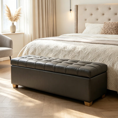 Banc de rangement capitonné en 60 po