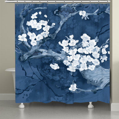 Rideau de douche Brilliant Blue Cherry Blossom