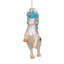 Ornement de Noël 5,25 po en forme de licorne en verre scintillant blanc et bleu
