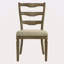 Chaise d'appoint beige et chêne vieilli avec dossier échelle (ensemble de 2)