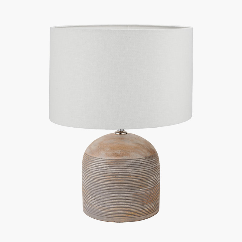 Table Lamp, 19.29" H x 13.78" W x 13.78" D, White, Grey