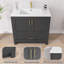 Ensemble de meuble-lavabo simple 36 po gris foncé avec plateau blanc uni (assemblé)