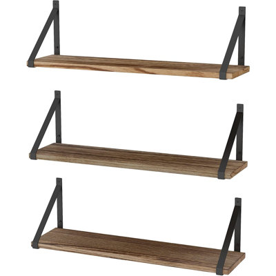 Ensemble de 3 tablettes murales 24 "en bois rustique flottant