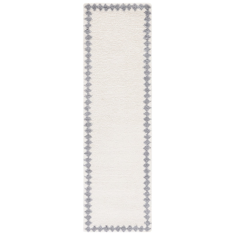 Vermont Hand Tufted New Zealand Wool And Cotton With Latex Geometric Rug, Runner 2'3" x 8'