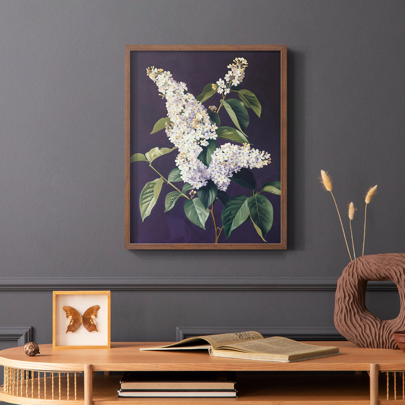 Série FLORAL CCxxxxi - Impression encadrée de qualité supérieure - Prêt à être accroché - Aucun clou requis, Noyer