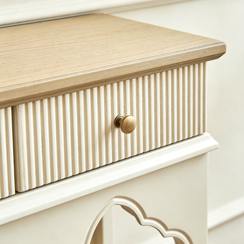 French Country Style Console Cabinet, White