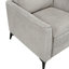 Chaise d'appoint contemporaine contemporaine, revêtement en microfibre brun clair, pieds en métal noir, assise et dossier confortables, structure en contreplaqué, mousse à ressorts ensachés, capacité de 300 lb, chaise de 35 po x 34,5 po avec dossier confortable