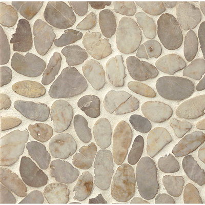 Hemisphere Random Sized Natural Stone Pebble Mosaic Wall & Floor Tile
