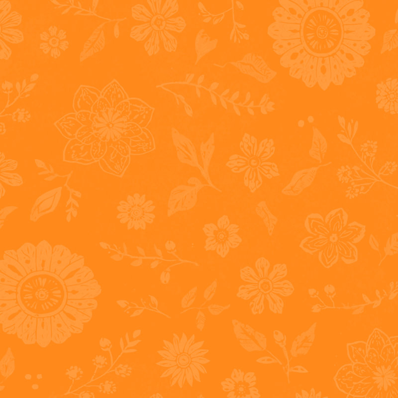 Tapis de bain à motifs floraux, 34 po L x 21 po L, Medium Orange Light Orange