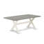 L'ensemble de table de salle à manger 5 pièces pour 4 personnes comprend une table de cuisine rectangulaire avec pieds en X et 4 chaises de salle à manger Parsons en tissu crème, lin brossé blanc-1104351895-1104382253