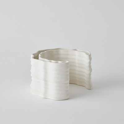 Vase Crescent - blanc mat