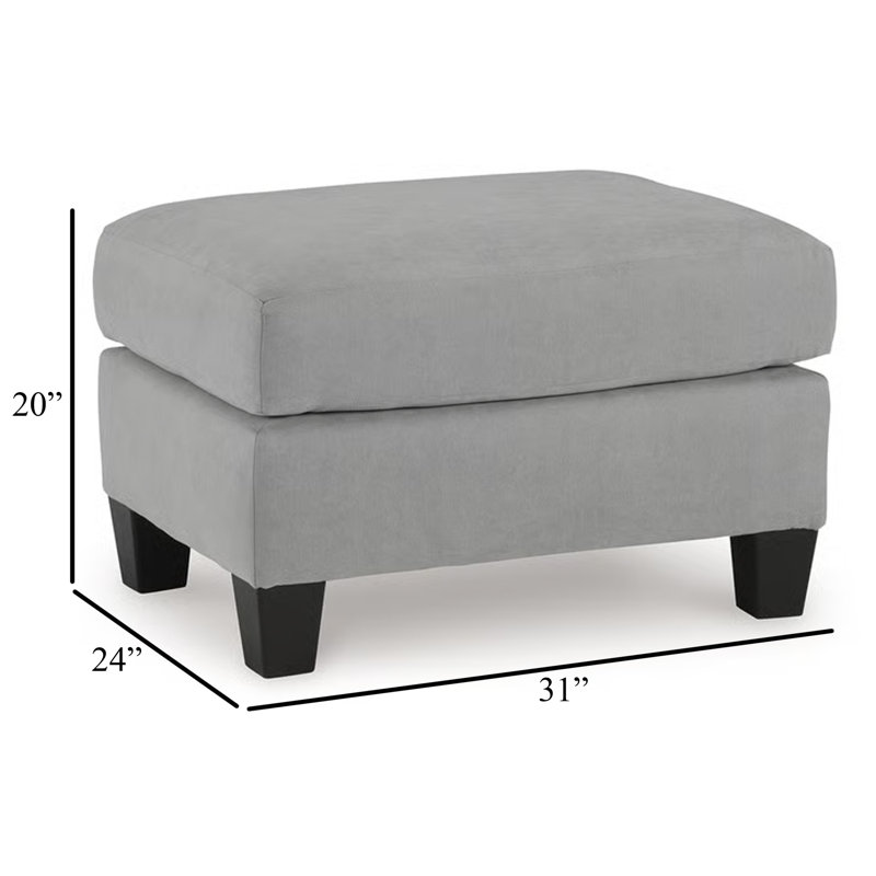 Repose-pieds décoratif Lebo, coussin rectangulaire en polyester gris 31 pouces
