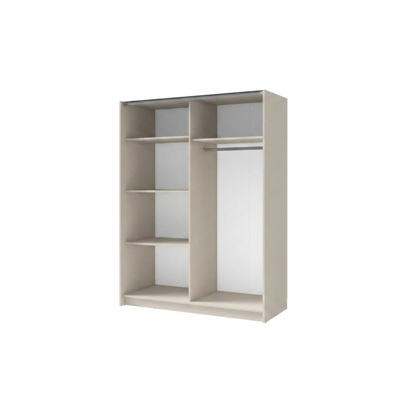 2 Door Glass and Steel Wardrobe
