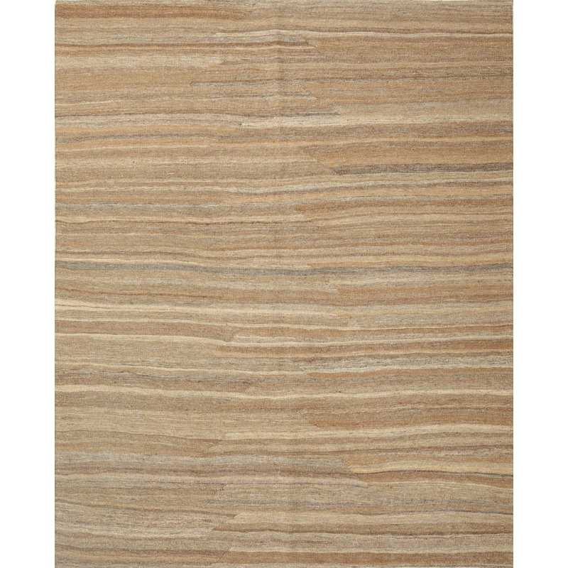 Tapis de la surface brune en laine touffeté à la main Kiefer