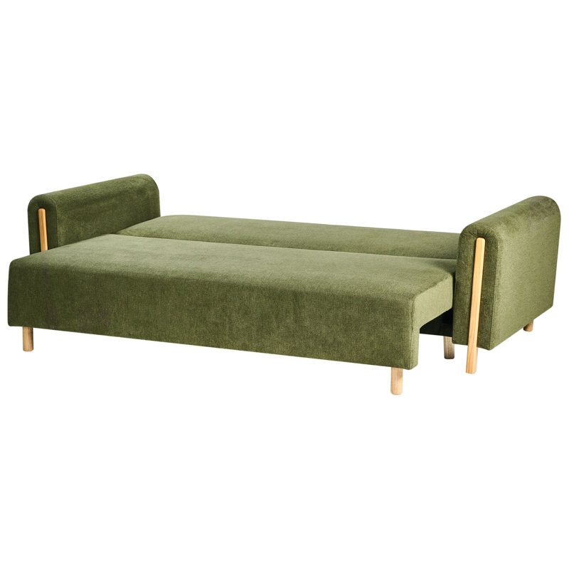 3 Seater Sofa Bed, Green Fabric