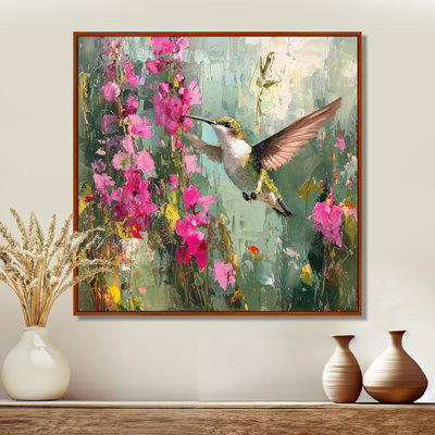 Hummingbird In The Farm Garden III - Bird Wall Art Decor