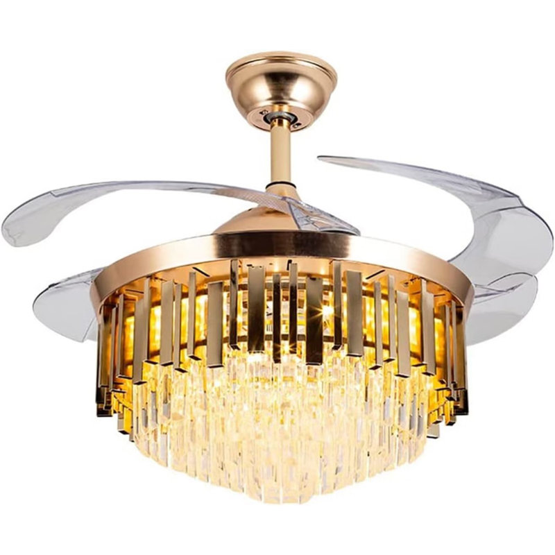 Ventilateur de plafond en cristal invisible de 42 pouces avec changement de couleur de la télécommande
