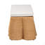 Repose-pieds en rotin naturel avec coussin - Banc décoratif en osier tissé à la main pour salon, chambre à coucher ou entrée