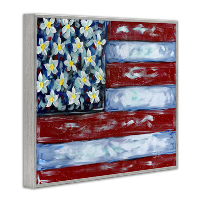  Flower Stars & Stripes Flag Giclee Art by Estelle Grengs