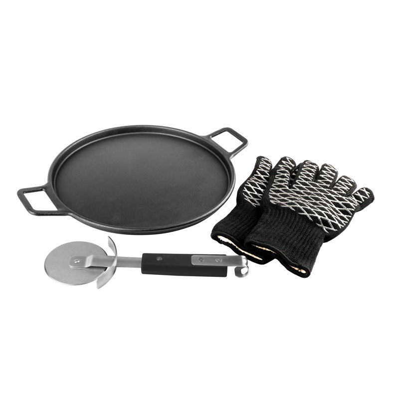Plaque de cuisson ronde en pierre de fonte Pitmaster King 4 pièces
